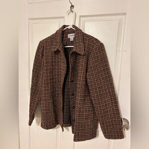 Alfred Dunner Women's Red and Black Checkered Blazer